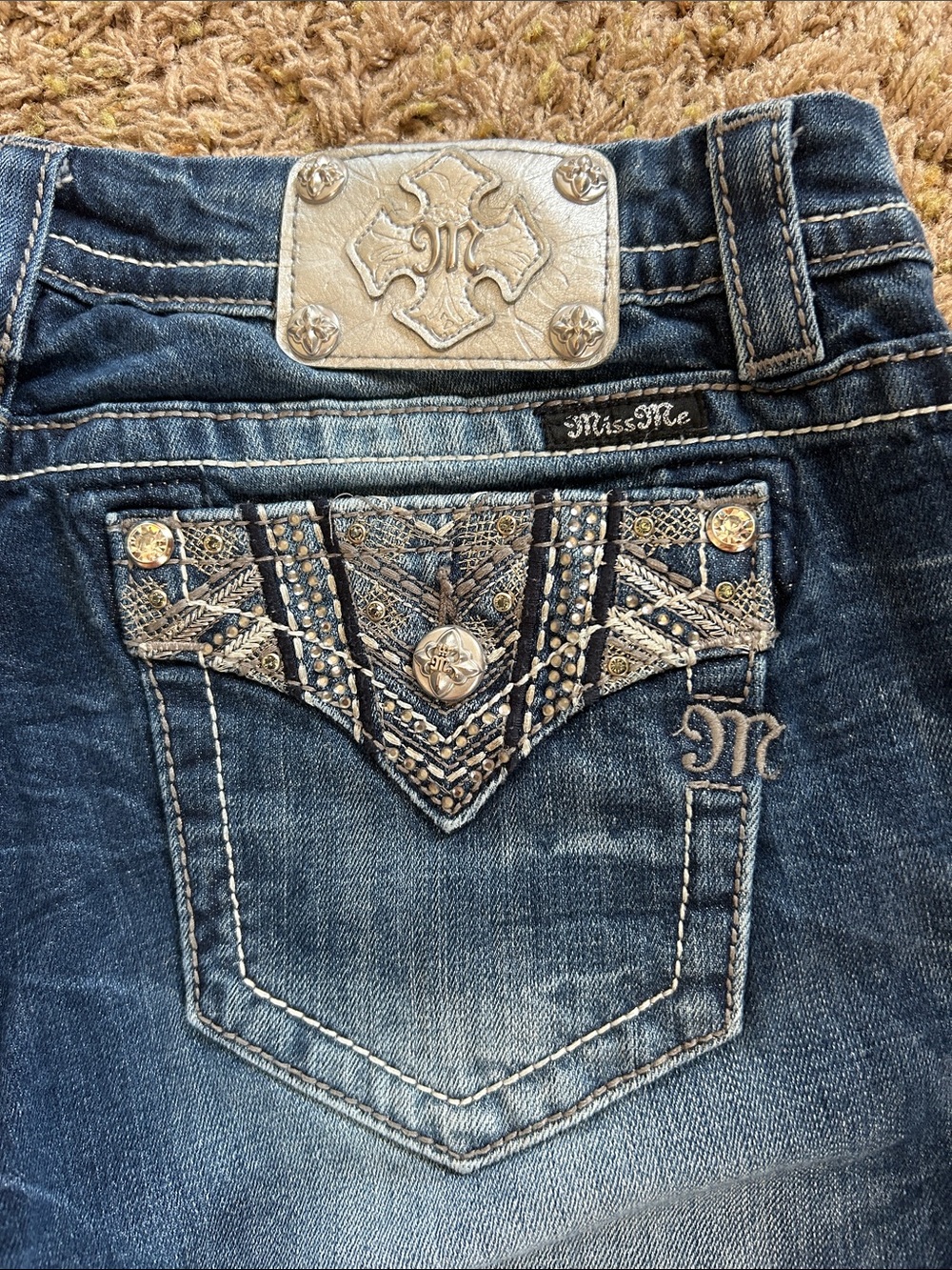 Miss Me Dark Blue Embellished Bootcut Jeans